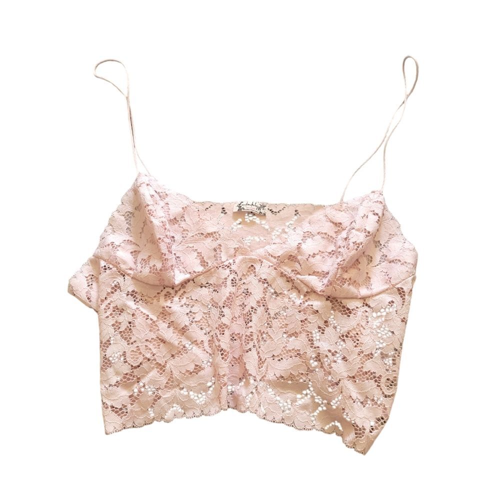 Free People Intimately Pink Lace Bralette Size Large